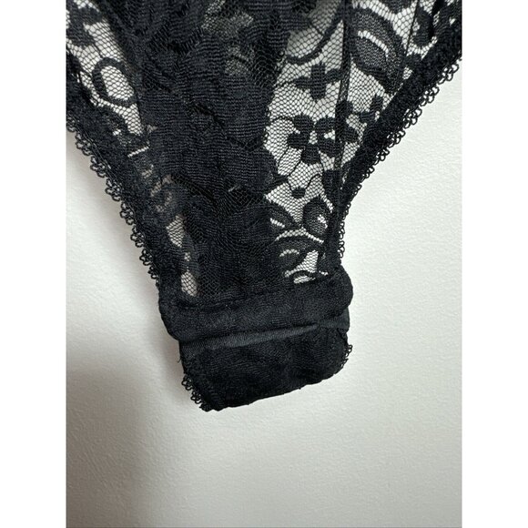 I.N.C. International Concepts Sheer Lace Cup Lingerie Bodysuit‎ Deep Black - Picture 4 of 8